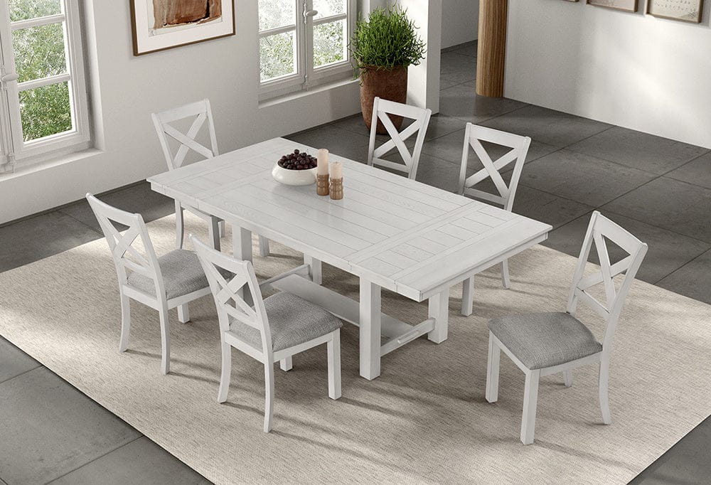 Furniture of America - Ferrone Dining Table in Rustic White Oak - FM3429WH-T View 2