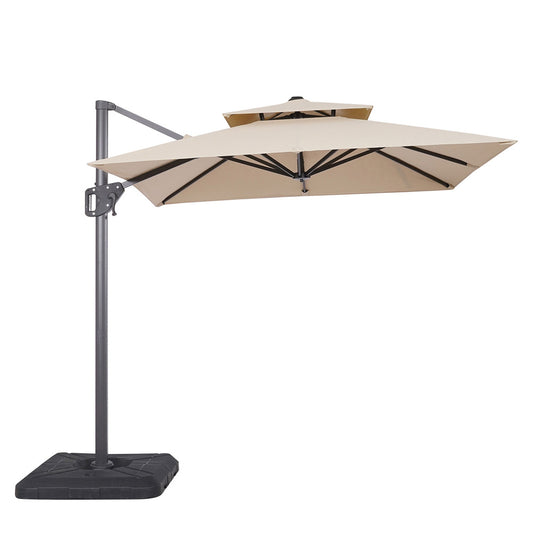 Furniture of America - Fida 8' Square Umbrella with Base in Beige - LA-A029BG+BASE View 1