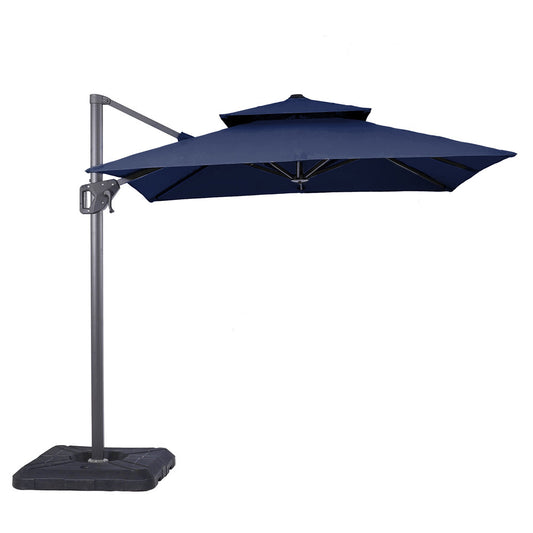 Furniture of America - Fida 8' Square Umbrella with Base in Blue - LA-A029BL+BASE View 1