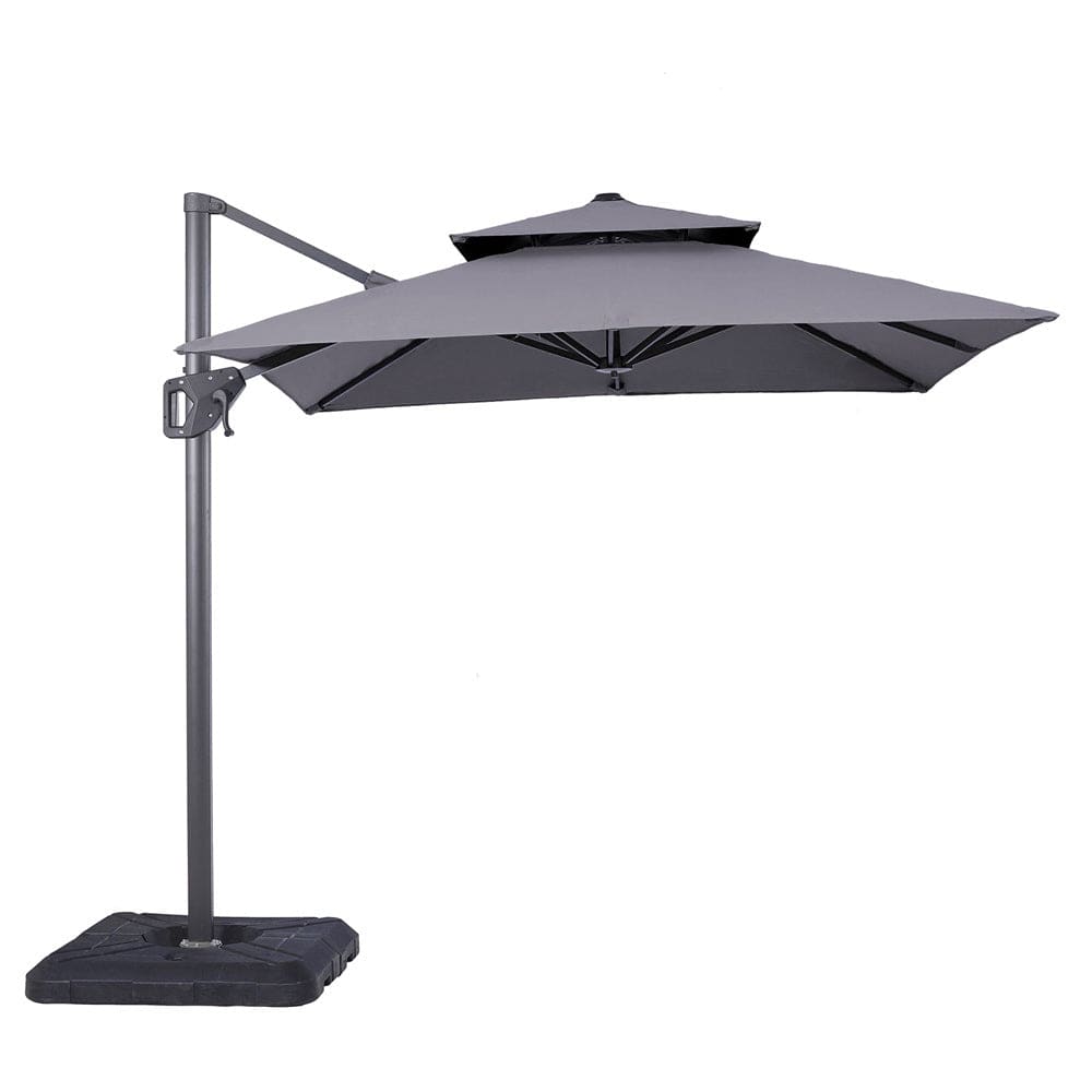 Furniture of America - Fida 8' Square Umbrella with Base in Gray - LA-A029GY+BASE View 1