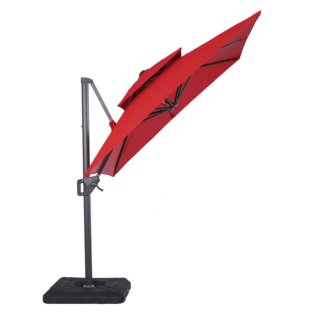 Furniture of America - Fida 8' Square Umbrella with Base in Red - LA-A029RD+BASE View 2