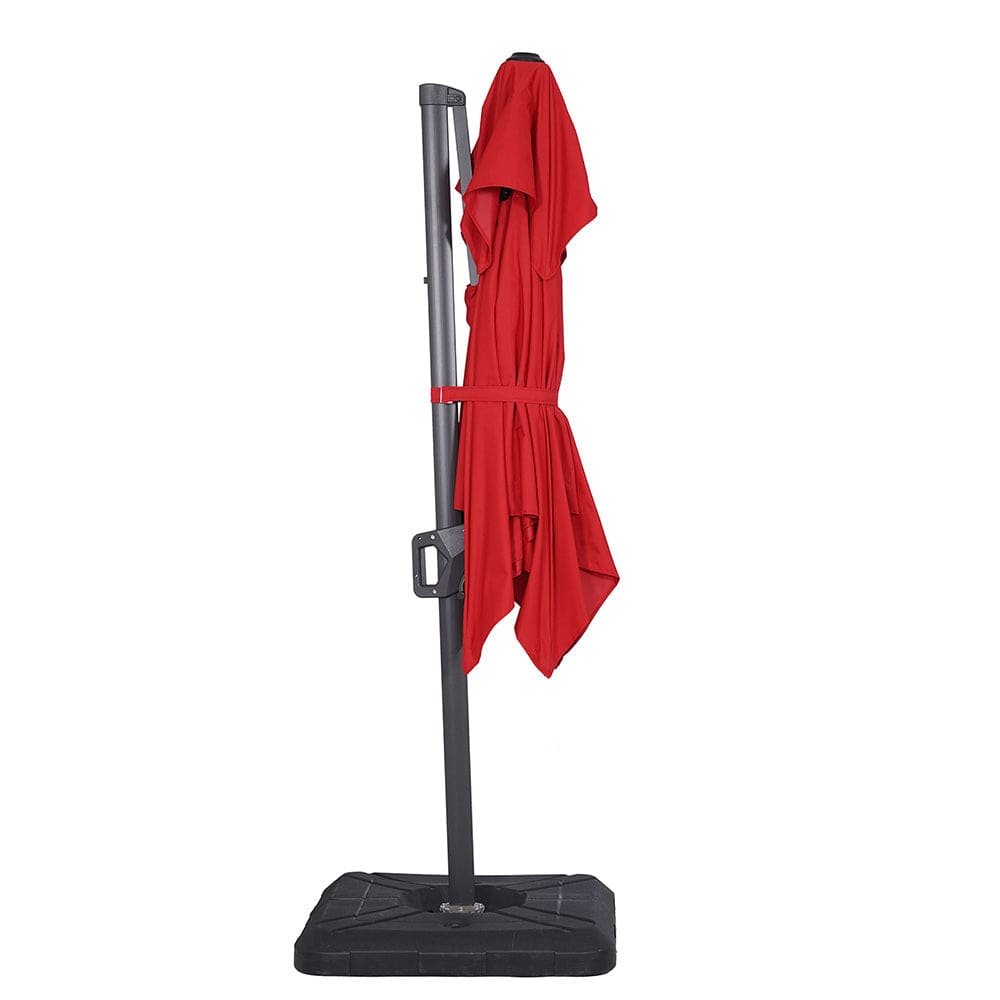 Furniture of America - Fida 8' Square Umbrella with Base in Red - LA-A029RD+BASE View 3
