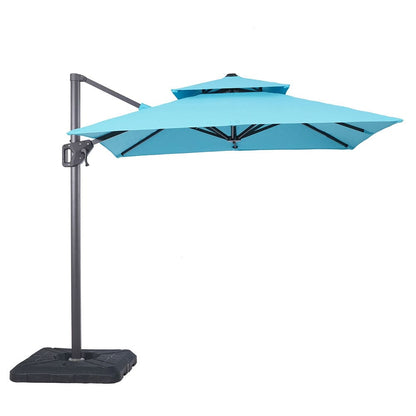 Furniture of America - Fida 8' Square Umbrella with Base in Teal - LA-A029TL+BASE View 1