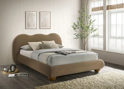 Furniture of America - Finamore - E.King Bed, Brown Velvet - FM72005BR-EK-BED view 2