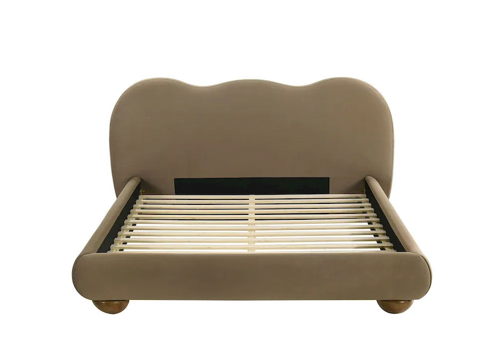 Furniture of America - Finamore - E.King Bed, Brown Velvet - FM72005BR-EK-BED view 4