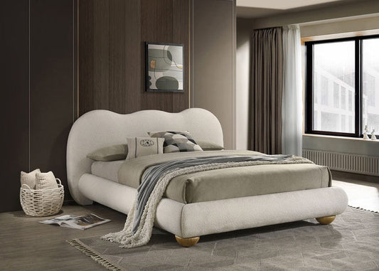 Furniture of America - Finamore E.King Bed in White/Natural Oak - FM72005WH-EK-BED View 1