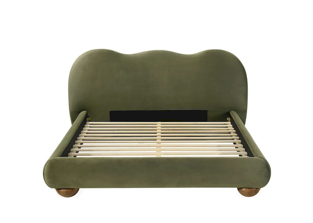 Furniture of America - Finamore - E.King Bed, Olive Green Velvet - FM72005GR-EK-BED view 4