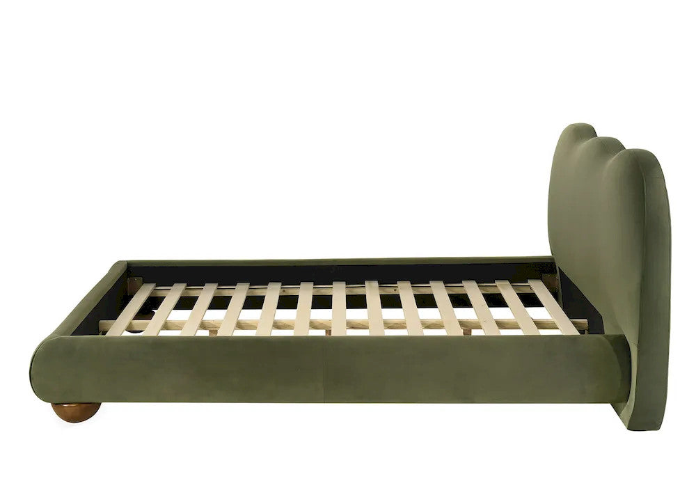 Furniture of America - Finamore - Queen Bed, Olive Green Velvet - FM72005GR-Q-BED view 5