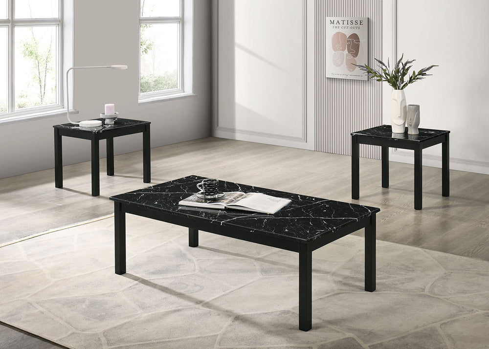 Furniture of America - Findlay 3 Pc. Table Set in Black - FM42900BK-3PK View 1