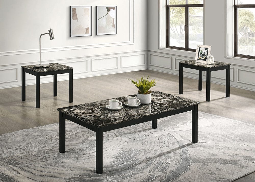 Furniture of America - Findlay 3 Pc. Table Set in Black & White - FM42900BW-3PK View 1