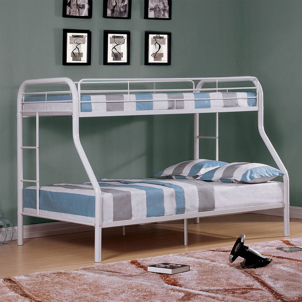 Furniture of America - Finnerty Twin/Full Bunk Bed in White - CM-BK1032WH-TF-BED View 1