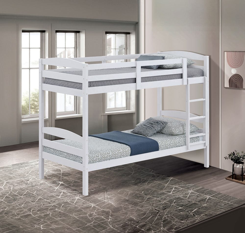 Furniture of America - Finsbury Twin/Twin Bunk in White - FM-BK110WH-T View 1