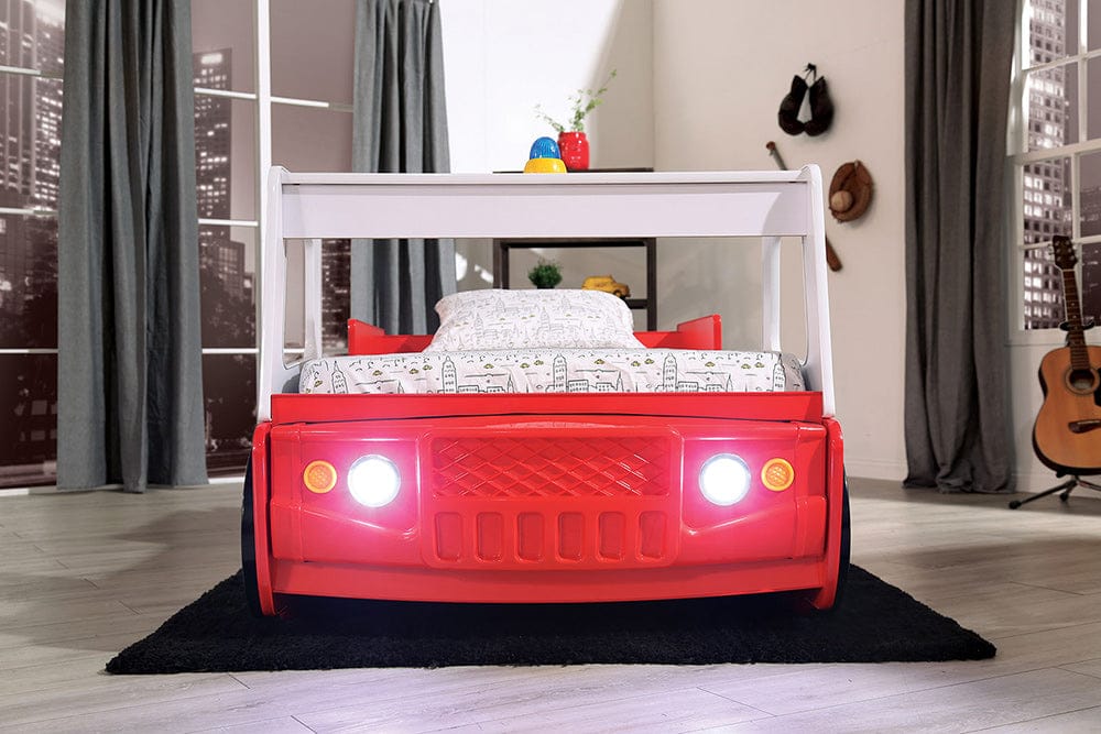 Furniture of America - Firestall Twin Bed in Red - CM7644-BED View 4