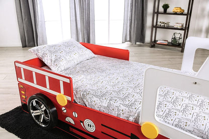 Furniture of America - Firestall Twin Bed in Red - CM7644-BED View 5