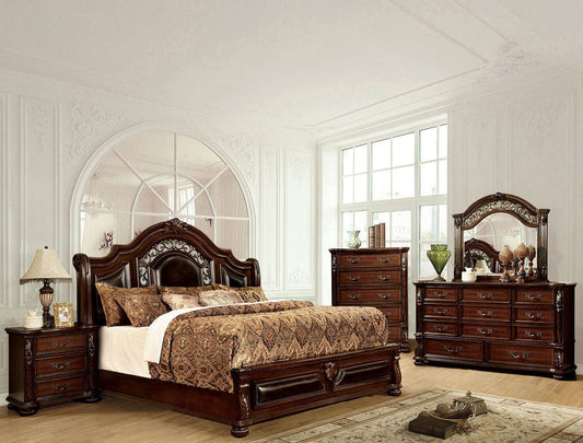 Furniture of America - Flandreau 5 Pc. Queen Bedroom Set w/ Chest in Brown Cherry/Espresso - CM7588Q-5PC-CHEST View 1