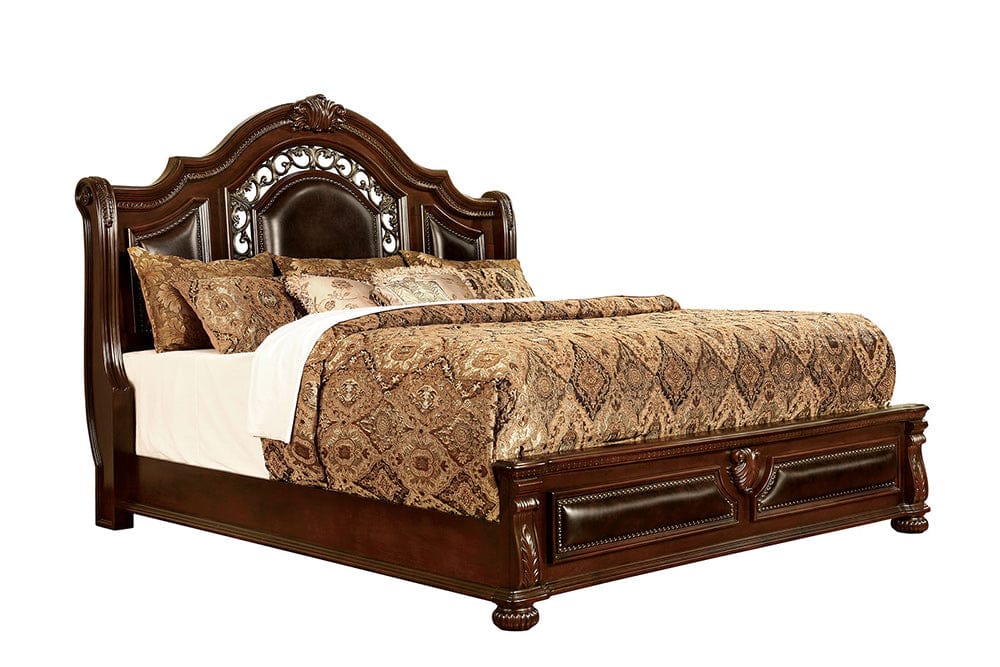 Furniture of America - Flandreau 5 Pc. Queen Bedroom Set w/ Chest in Brown Cherry/Espresso - CM7588Q-5PC-CHEST View 2