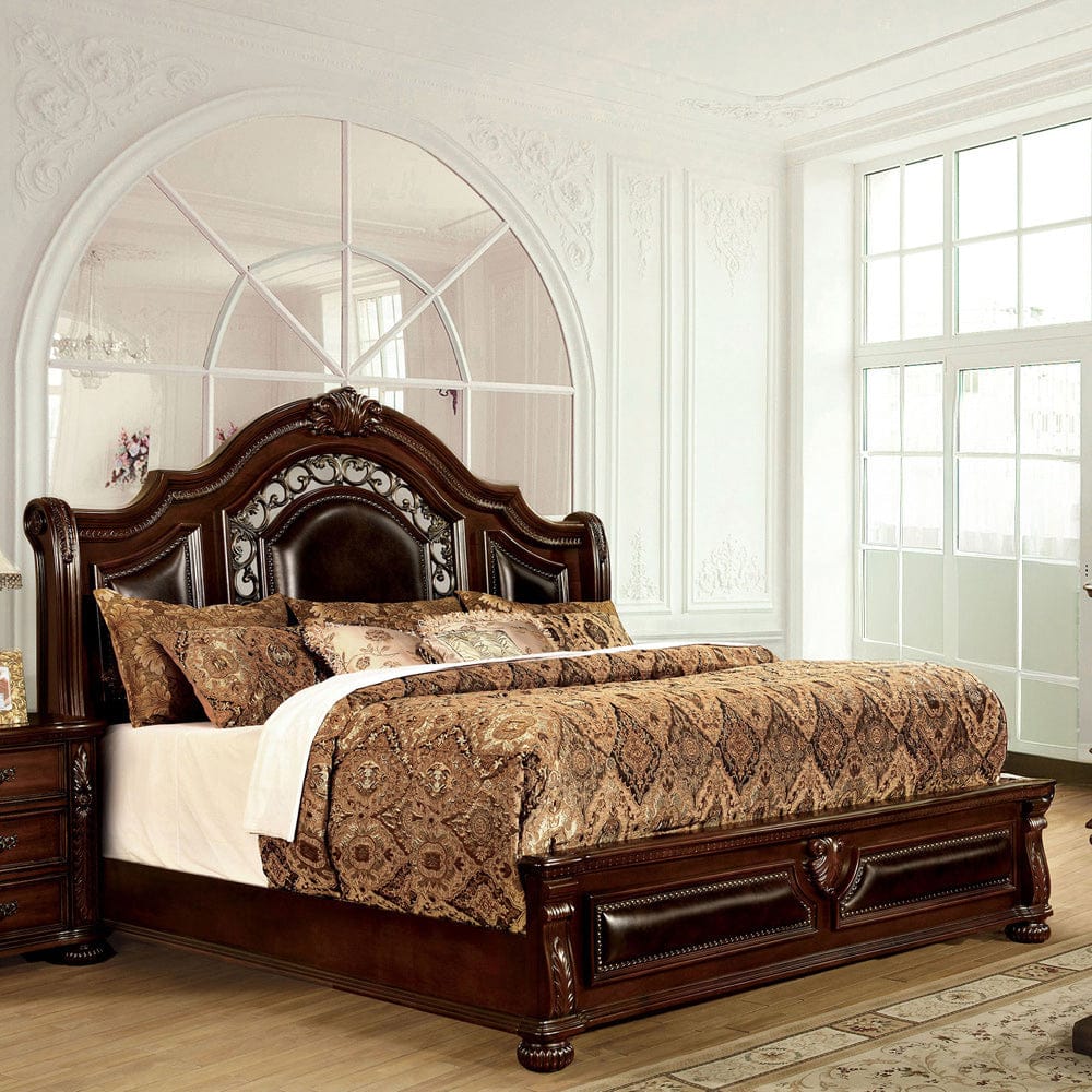 Furniture of America - Flandreau Queen Bed in Brown Cherry/Espresso - CM7588Q-BED View 1