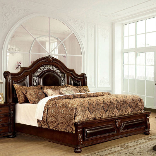 Furniture of America - Flandreau Queen Bed in Brown Cherry/Espresso - CM7588Q-BED View 1