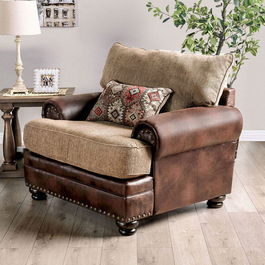 Furniture of America - Fletcher Chair in Brown/Tan - SM5148-CH View 1