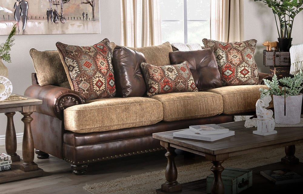 Furniture of America - Fletcher Sofa in Brown/Tan - SM5148-SF View 1