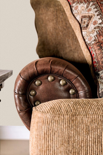 Furniture of America - Fletcher Sofa + Loveseat in Brown/Tan - SM5148-2PC View 7