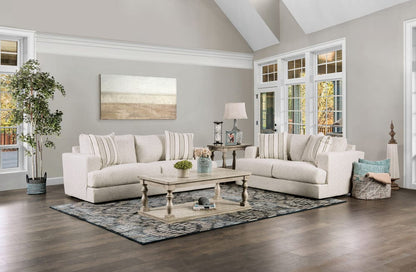 Furniture of America - Flintshire Sofa + Loveseat in Beige - SM1210-2PC View 1