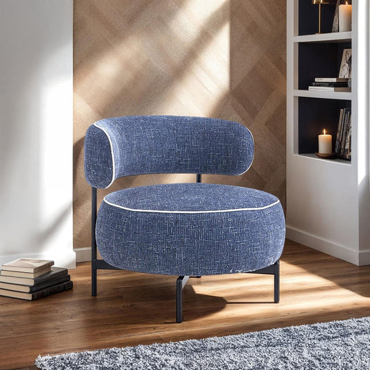 Furniture of America - Florens Swivel Chair in Dark Blue - FM-AC8015BL View 1
