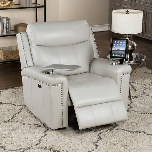 Furniture of America - Florine Power Glider Recliner in Light Gray - CM6252LG-CH-PM View 1