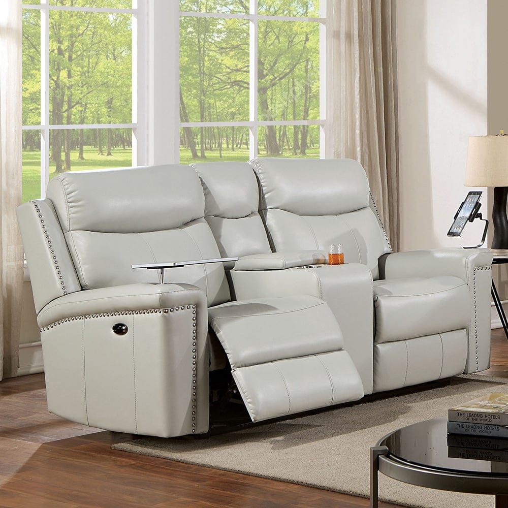 Furniture of America - Florine Power Loveseat in Light Gray - CM6252LG-LV-PM View 1