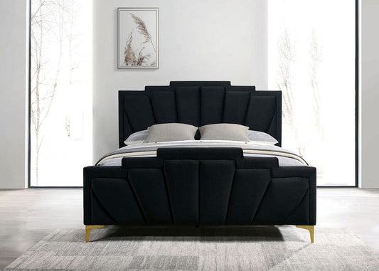 Furniture of America - Florizel E.King Bed in Black/Gold - CM7411BK-EK-BED View 1