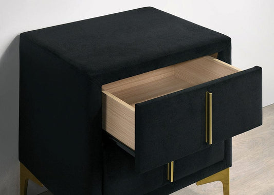 Furniture of America - Florizel Nightstand in Black - CM7411BK-N View 2