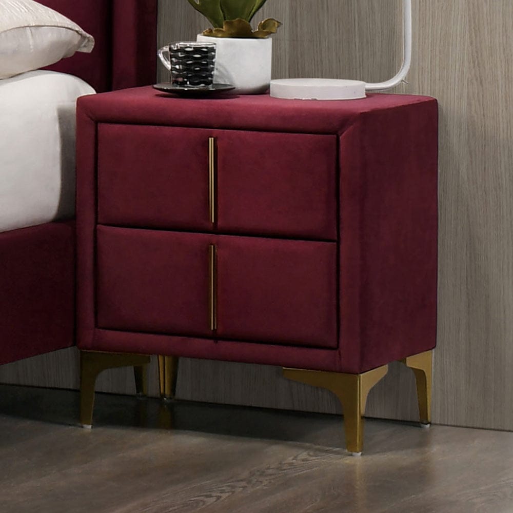 Furniture of America - Florizel Nightstand in Red/Gold - CM7411RD-N View 1