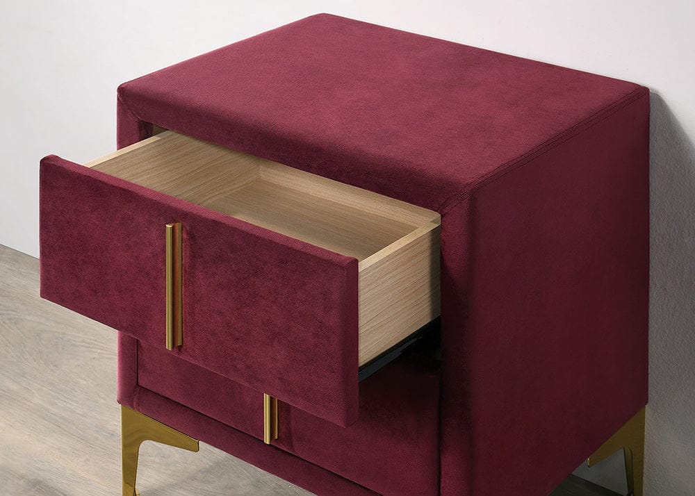 Furniture of America - Florizel Nightstand in Red/Gold - CM7411RD-N View 2