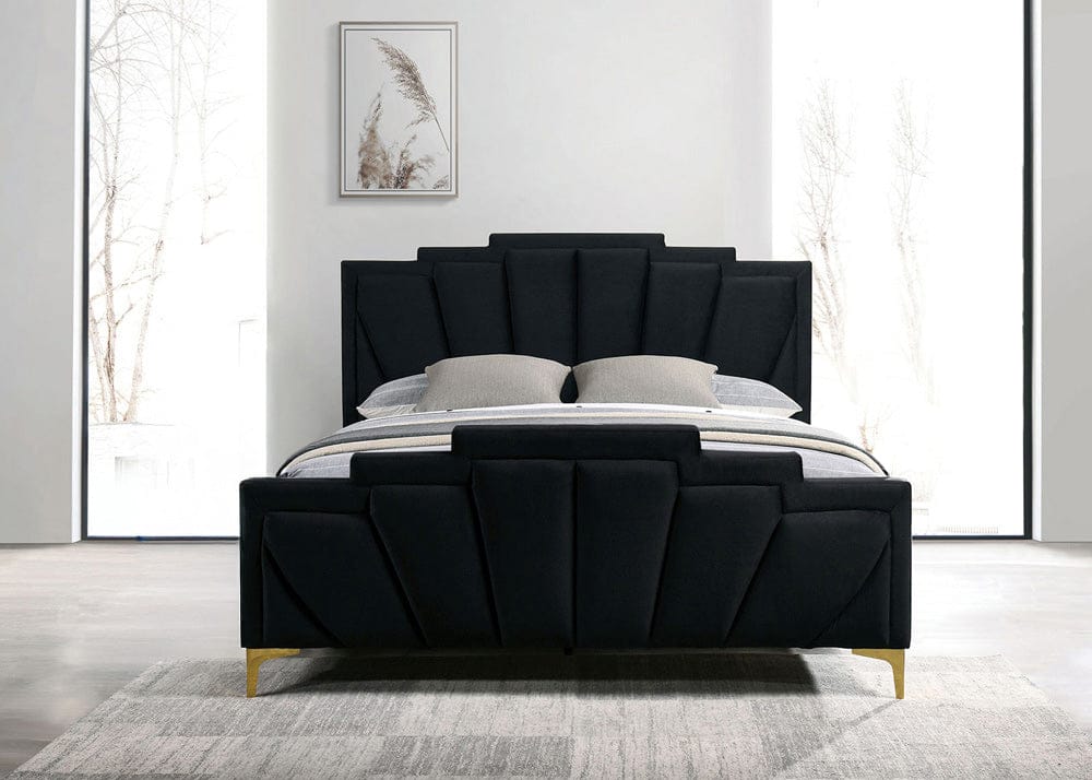 Furniture of America - Florizel Queen Bed in Black/Gold - CM7411BK-Q-BED View 1
