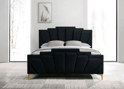 Furniture of America - Florizel Queen Bed in Black/Gold - CM7411BK-Q-BED View 1