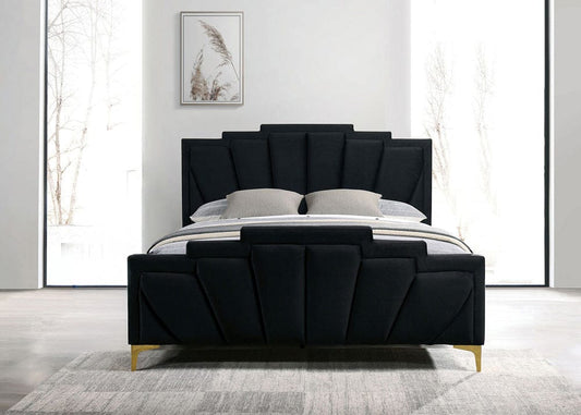 Furniture of America - Florizel Queen Bed in Black/Gold - CM7411BK-Q-BED View 1
