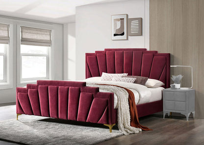 Furniture of America - Florizel Queen Bed in Red/Gold - CM7411RD-Q-BED View 1