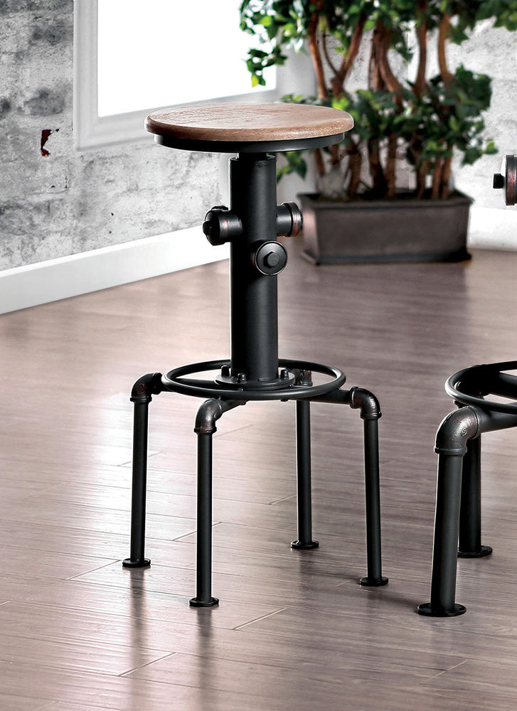 Furniture of America - Foskey Bar Stool Set of 2 in Antique Black/Natural Tone - CM3367BC-2PK View 1