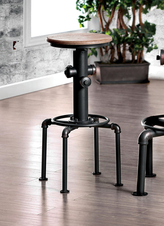 Furniture of America - Foskey Bar Stool Set of 2 in Antique Black/Natural Tone - CM3367BC-2PK View 1