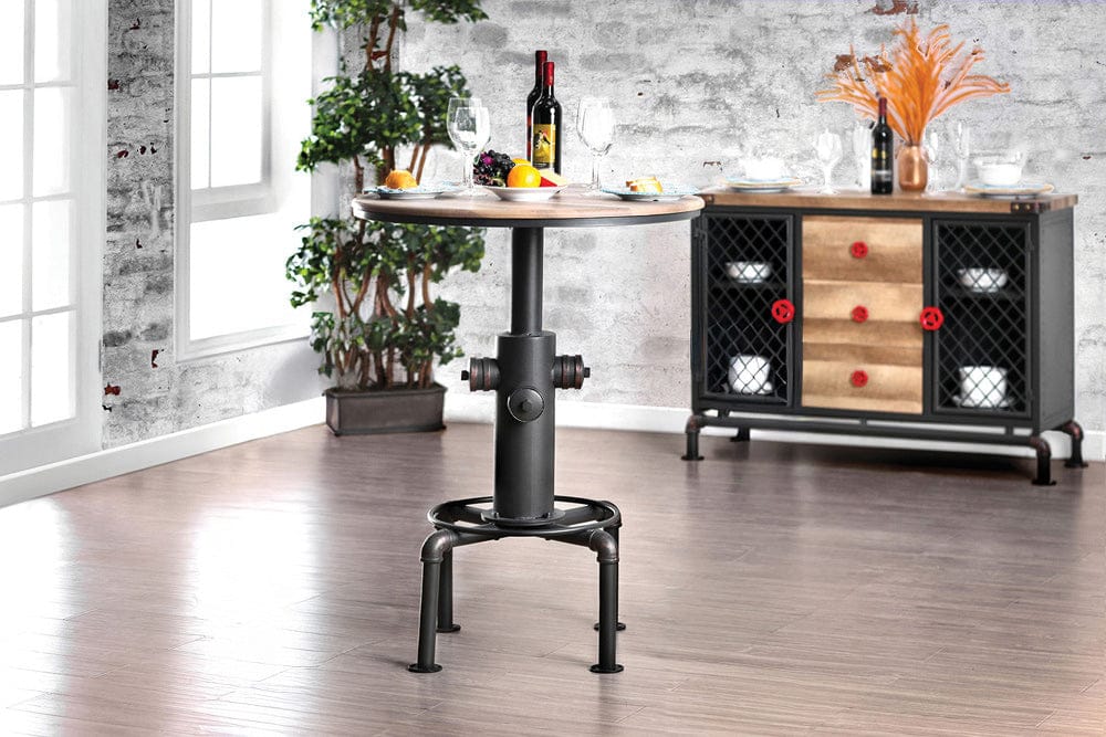 Furniture of America - Foskey Bar Table in Antique Black/Natural Tone - CM3367BT-TABLE View 1