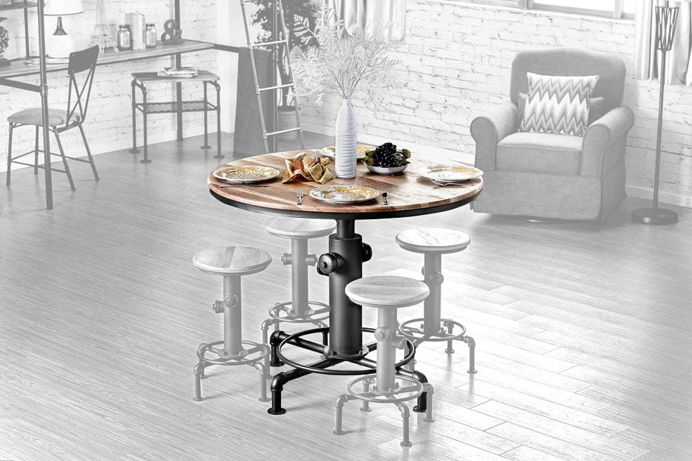 Furniture of America - Foskey Counter Ht. Table in Antique Black/Natural Tone - CM3367PT-TABLE View 1