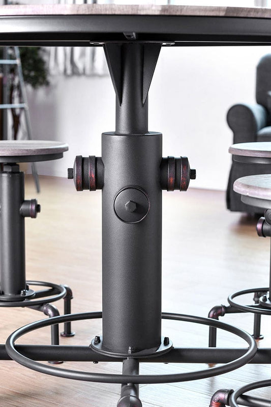 Furniture of America - Foskey Counter Ht. Table in Antique Black/Natural Tone - CM3367PT-TABLE View 2