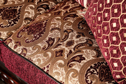 Furniture of America - Franklin Sofa + Loveseat in Burgundy/Espresso - SM6107N-2PC View 4