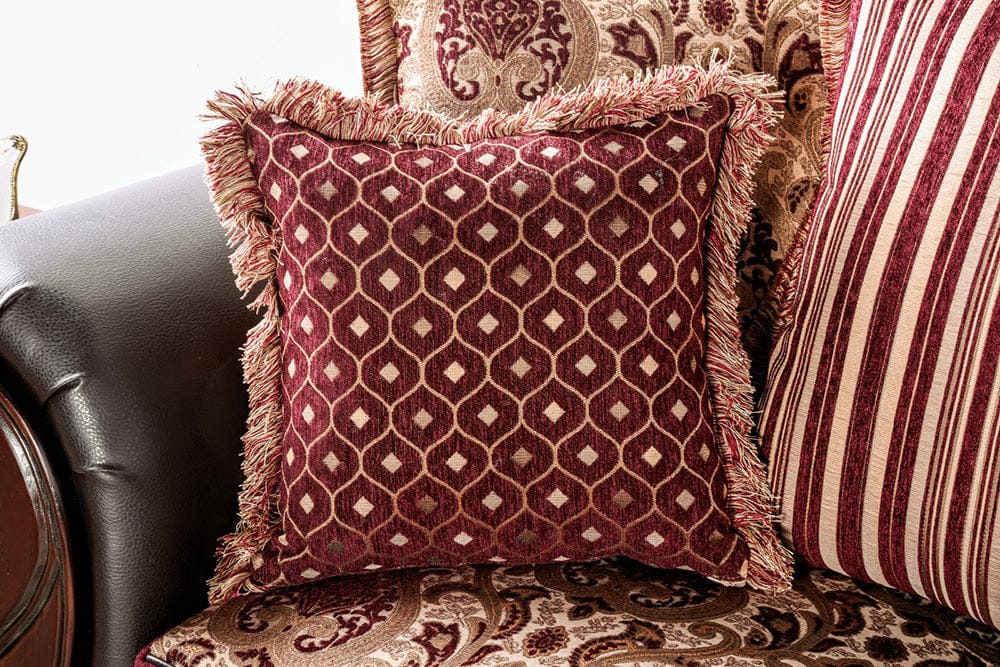 Furniture of America - Franklin Sofa + Loveseat in Burgundy/Espresso - SM6107N-2PC View 5
