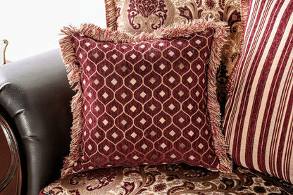 Furniture of America - Franklin Sofa + Loveseat in Burgundy/Espresso - SM6107N-2PC View 5