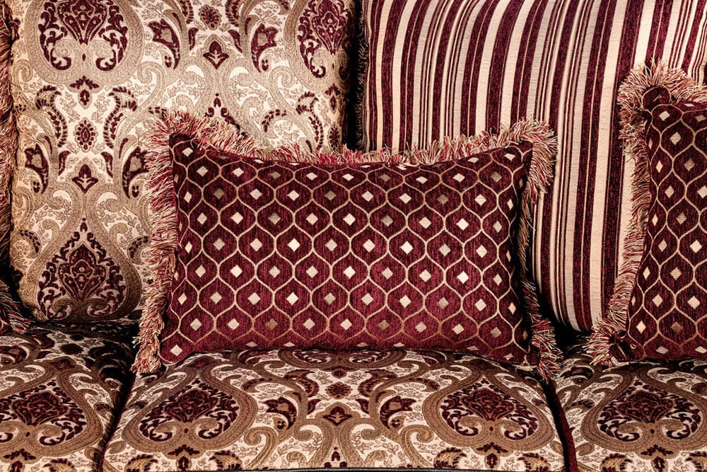 Furniture of America - Franklin Sofa + Loveseat in Burgundy/Espresso - SM6107N-2PC View 6