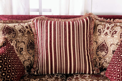 Furniture of America - Franklin Sofa + Loveseat in Burgundy/Espresso - SM6107N-2PC View 7