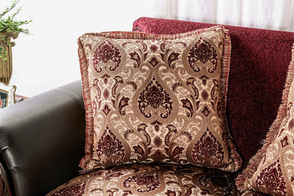 Furniture of America - Franklin Sofa + Loveseat in Burgundy/Espresso - SM6107N-2PC View 8