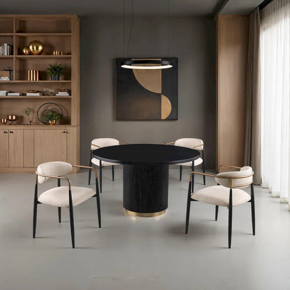 Furniture of America - Frascone - 5 Pc. Dining Table Set - Black - FM-GM700BK-T-5PC03NT view 1