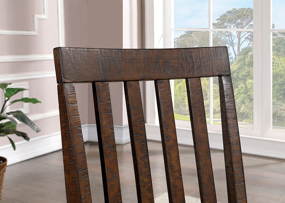 Furniture of America - Fredonia Counter Ht. Chair Set of 2 in Rustic Oak/Beige - CM3902PC-2PK View 3